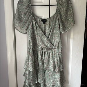 Trixxi Green Floral Dress